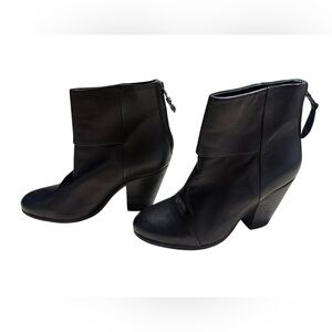 Rag and Bone black genuine leather newbury heeled boot size 6.5 (37.5)like-new